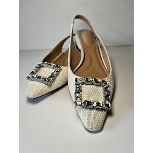 Size 9.5 - NIB Kelly & Katie Sloan - Cream Texture W Rhinestone Embellishment